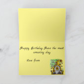 Zonnebloem Kabouter Verjaardag Kaart (Binnen)