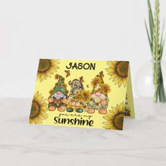 Zonnebloem Kabouter Verjaardag Kaart