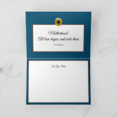 Zonnebloem Kaleidoscoop Blauwe Moederdag Kaart (Binnen)