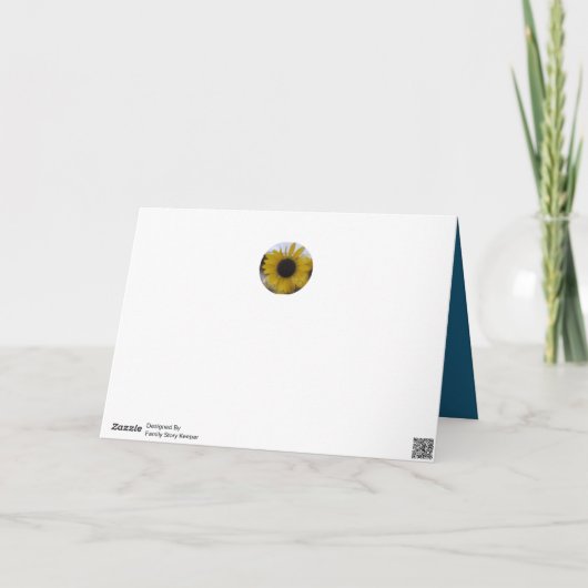 Zonnebloem Kaleidoscoop Blauwe Moederdag Kaart (Achterkant)