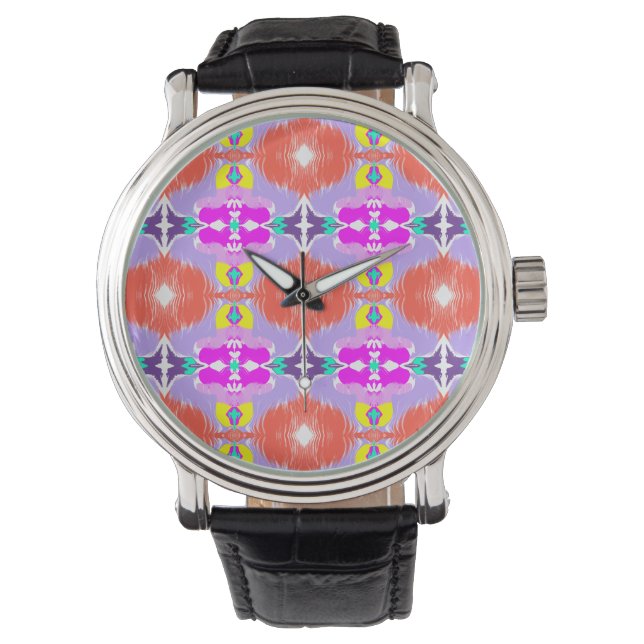 Zonnebloem Kaleidoscoop Worp Kussen Horloge (Voorkant)