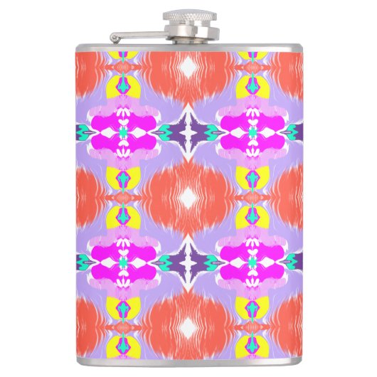 Zonnebloem Kaleidoscoop Worpkussen Heupfles (Voorkant)