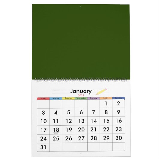 Zonnebloem Kalender (Jan 2027)