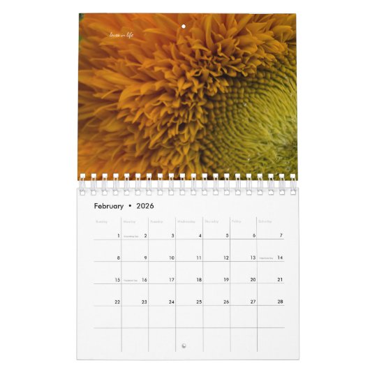 Zonnebloem Kalender (Feb 2026)