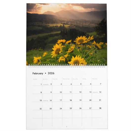 Zonnebloem Kalender Home Muur Agrarisch (Feb 2026)