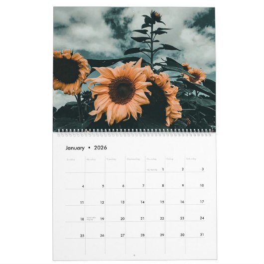 Zonnebloem Kalender Home Muur Agrarisch (Jan 2026)