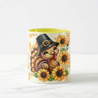 zonnebloem kalkoen mok