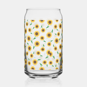 Zonnebloem kan glas