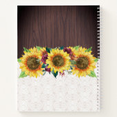 Zonnebloem Kant Hout Gepersonaliseerde Naam Journa Notitieboek (Achterkant)