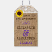 Zonnebloem Kant Kanten Jute Paars S'Mores Liefde M Cadeaulabel (Achterkant)