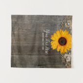 Zonnebloem Kant Werk Trouw Foto Booth Achtergrond Wandkleed (Voorkant (horizontaal))