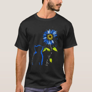 Zonnebloem Kat Blauw Prikkelbare Darm Syndroom Bew T-shirt