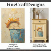 Zonnebloem kat dutje grillige olie stijl schilderi tissuepapier