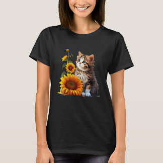 Zonnebloem - Kat T-shirt