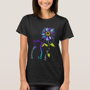 Zonnebloem Kat Teal En Paarse Reumatoïde Artritis T-shirt