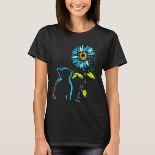 Zonnebloem Kat Teal Progressieve Supranucleaire Ve T-shirt (Voorkant)