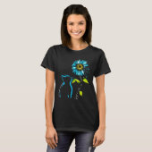 Zonnebloem Kat Teal Progressieve Supranucleaire Ve T-shirt (Voorkant volledig)