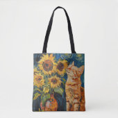Zonnebloem kattenkruid dromen tote bag (Voorkant)