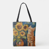 Zonnebloem kattenkruid dromen tote bag (Achterkant)