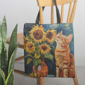 Zonnebloem kattenkruid dromen tote bag