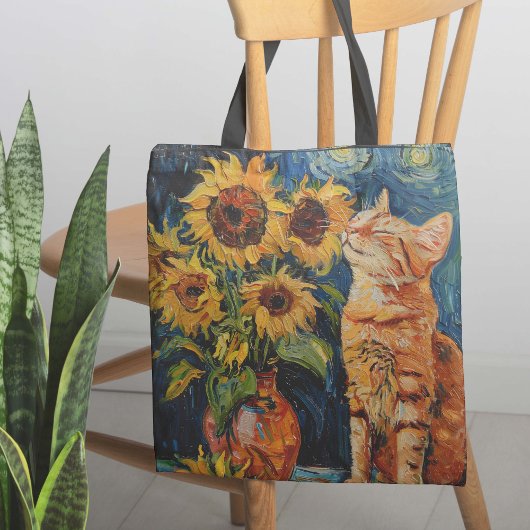 Zonnebloem kattenkruid dromen tote bag