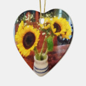 Zonnebloem Keramisch Ornament (Links)