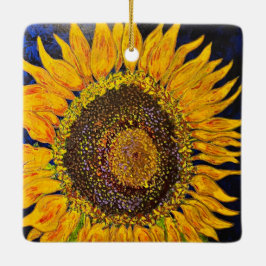 Zonnebloem Keramisch Ornament
