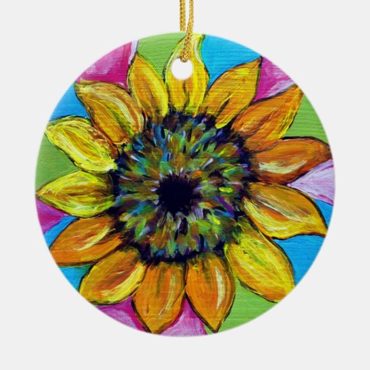 Zonnebloem Keramisch Ornament (Voorkant)