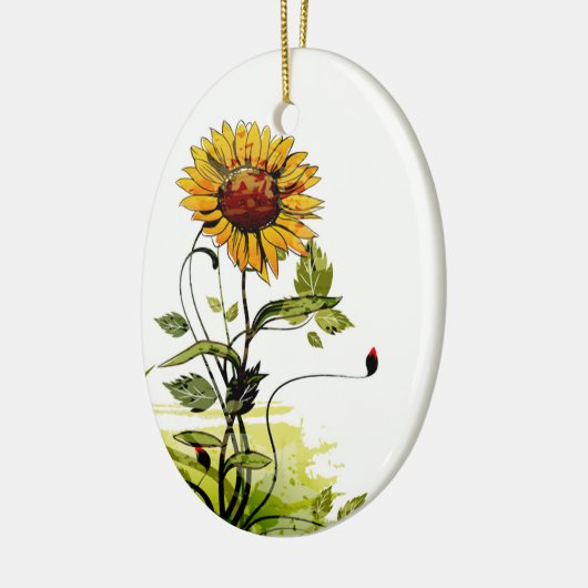 Zonnebloem Keramisch Ornament (Links)