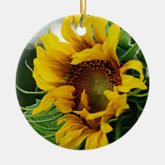 Zonnebloem Keramisch Ornament (Voorkant)