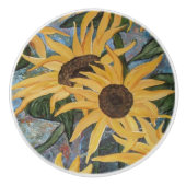 Zonnebloem Keramische aantrekking/knop Keramische Knop (Voorkant)