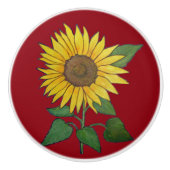 Zonnebloem Keramische aantrekking/knop Knop (Voorkant)