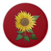 Zonnebloem Keramische aantrekking/knop Knop (Voorkant)