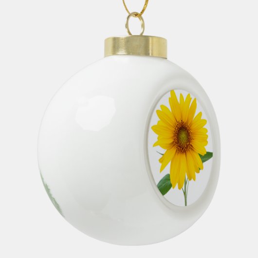 Zonnebloem Keramische Bal Ornament (Links)