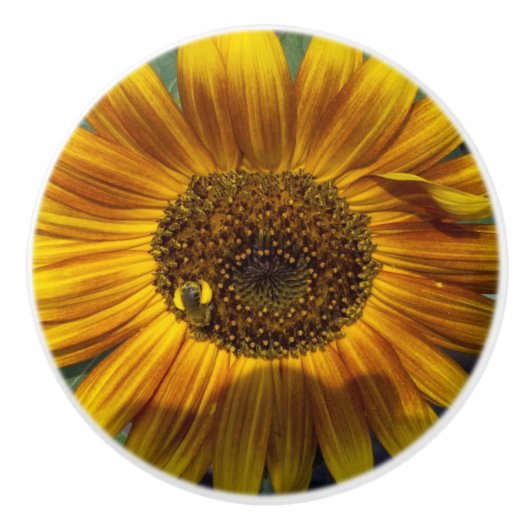 Zonnebloem Keramische Knop (Voorkant)