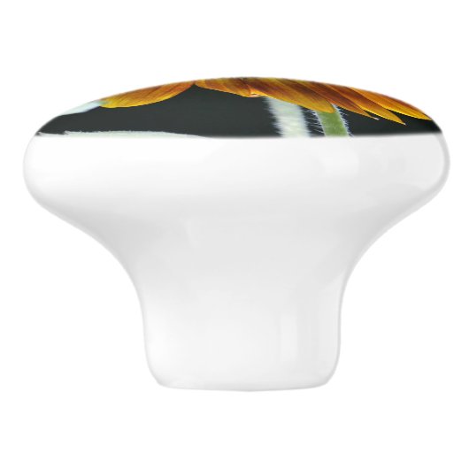 Zonnebloem Keramische knop (Zijkant)