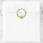 Zonnebloem Kerst Ronde Sticker (Tas)