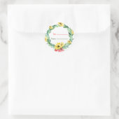 Zonnebloem Kerstkrans van en naar Sticker (Tas)