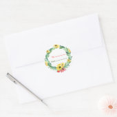 Zonnebloem Kerstkrans van en naar Sticker (Envelop)