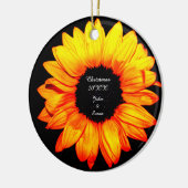 Zonnebloem Kerstmis Keramisch Ornament (Links)