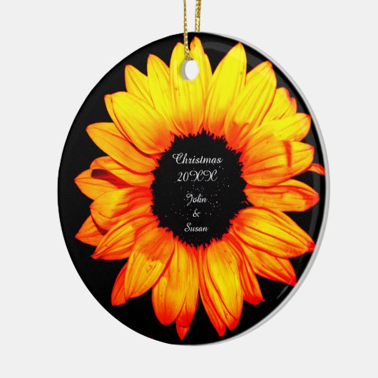 Zonnebloem Kerstmis Keramisch Ornament (Links)