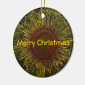 Zonnebloem kerstversiering keramisch ornament (Links)