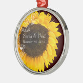 Zonnebloem kerstversiering metalen ornament (Links)