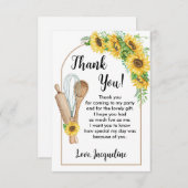 Zonnebloem Keuken Bedankkaart boho koken (Voorkant / Achterkant)