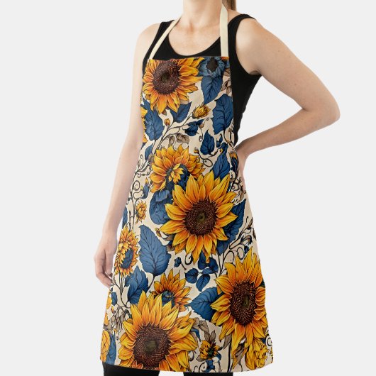 Zonnebloem Keuken Schort – Radiant Culinaire Stijl (Insitu)