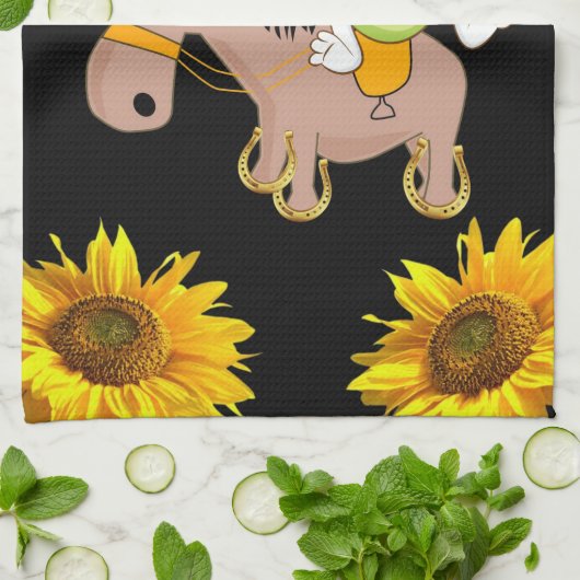 Zonnebloem - keukenhanddoek (Gevouwen)