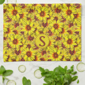 Zonnebloem Keukenhanddoek (Gevouwen)