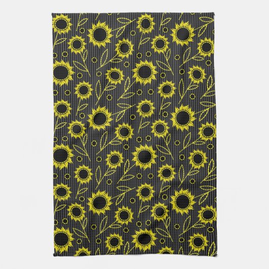 Zonnebloem keukenhanddoek (Verticaal)
