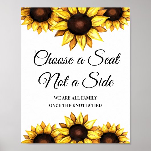 Zonnebloem Kies een Poster voor het bruiloft van d (Voorkant)