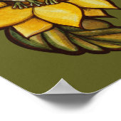 Zonnebloem Kikker Bloem Kikker Bloem Poster (Hoek)